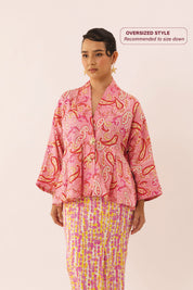 GILDED Structured Kimono Blouse in Prim