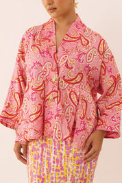 GILDED Structured Kimono Blouse in Prim
