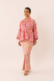 GILDED Structured Kimono Blouse in Prim