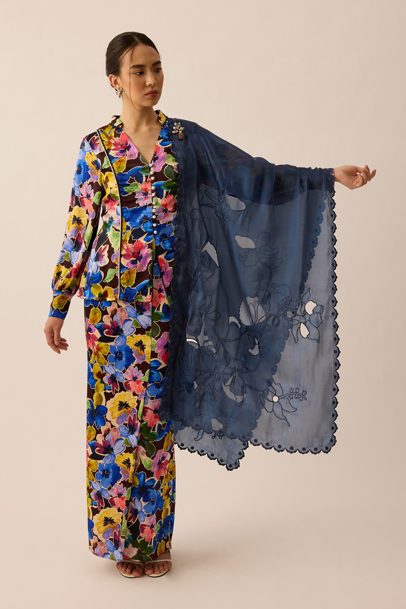 Spring Organza Shawl in Twilight