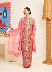 FLORES Split Kurung in Cerise