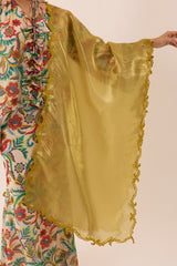 Glossy Embroidered Shawl in Starlight