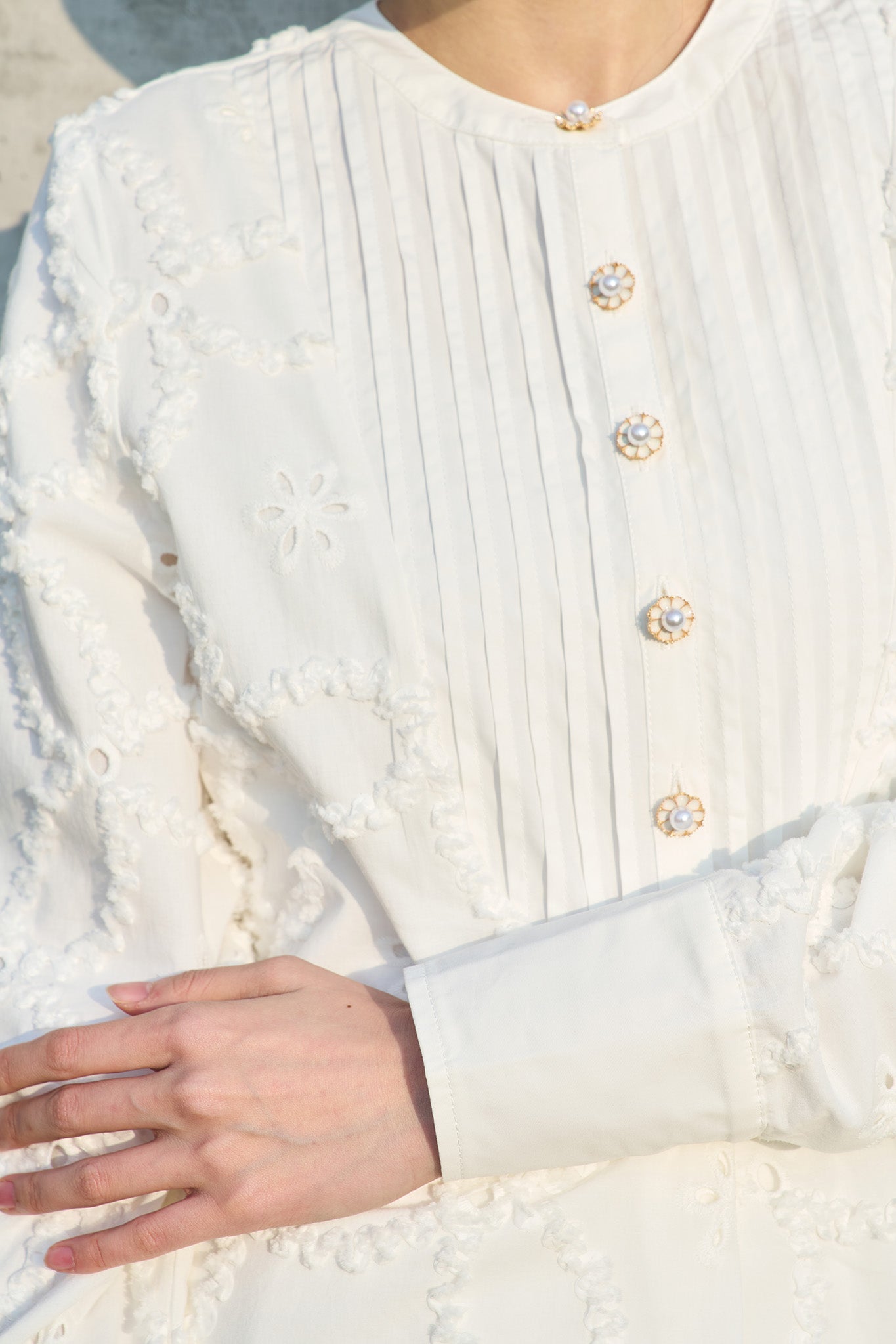 SENSE Tailored Blouse in White