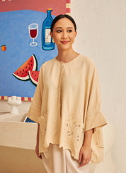 Textured Easy Blouse in Sesame