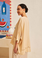 Textured Easy Blouse in Sesame