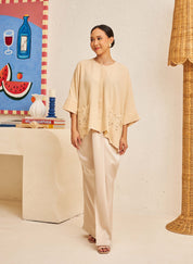 Textured Easy Blouse in Sesame