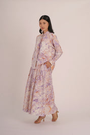 SEASON Linen Flow Skirt in Thistle