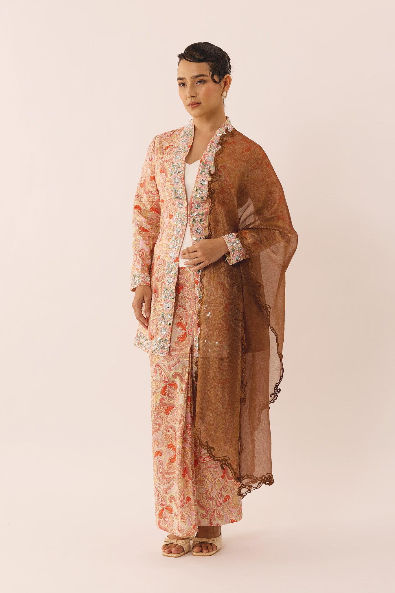 TROVE Embellished Kebaya Set in Ember