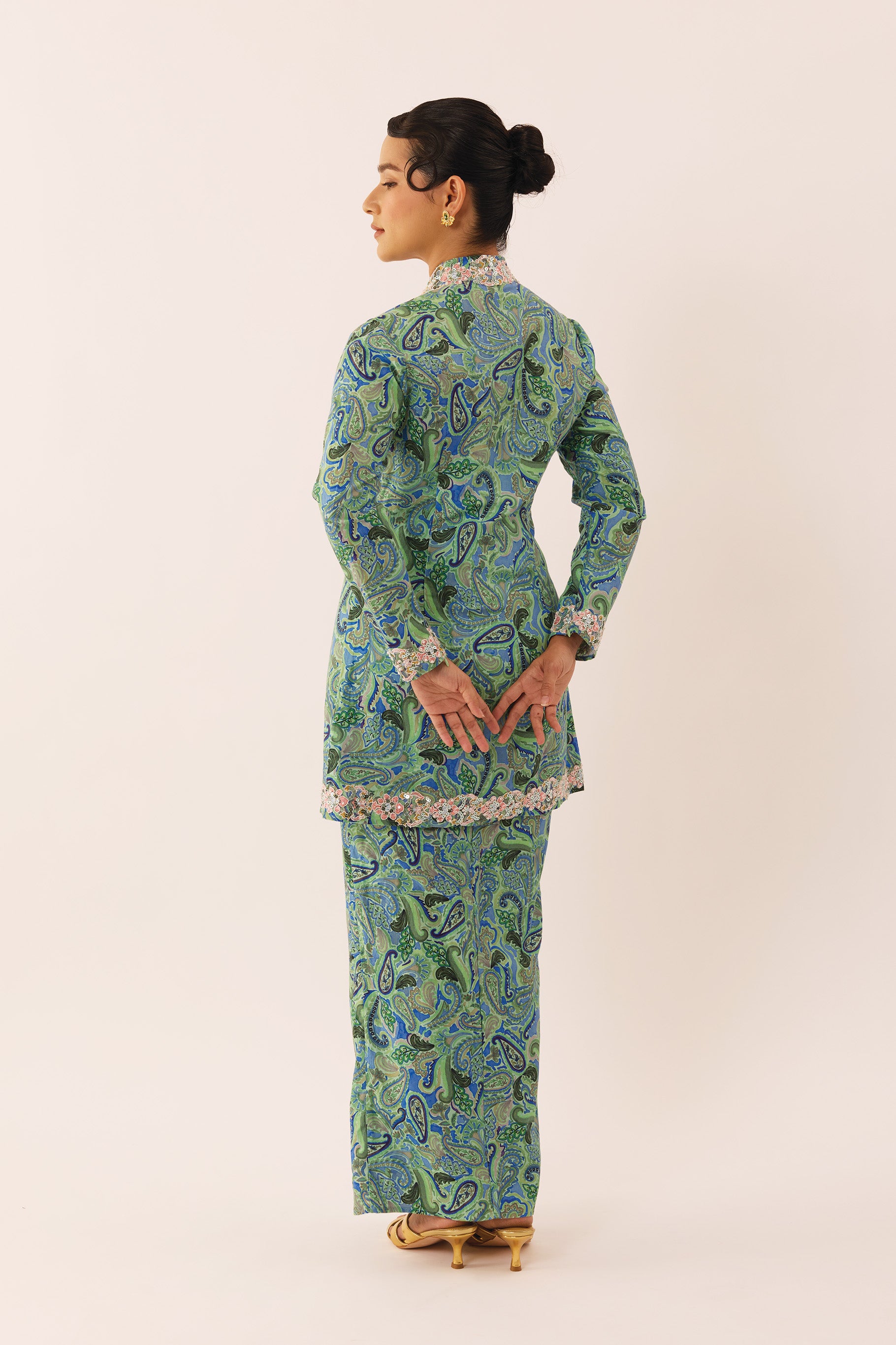 TROVE Embellished Kebaya Set in Palm