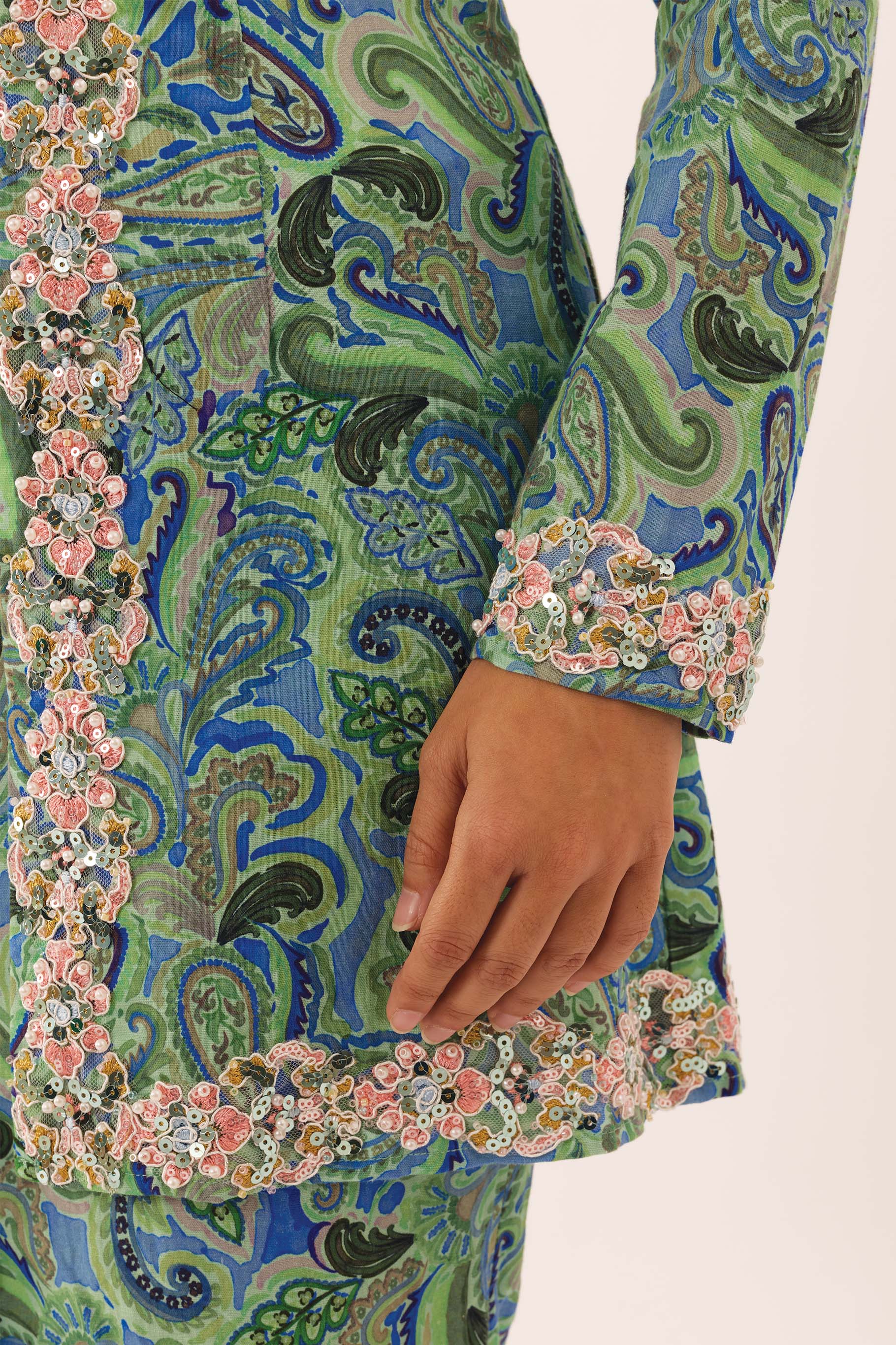 TROVE Embellished Kebaya Set in Palm