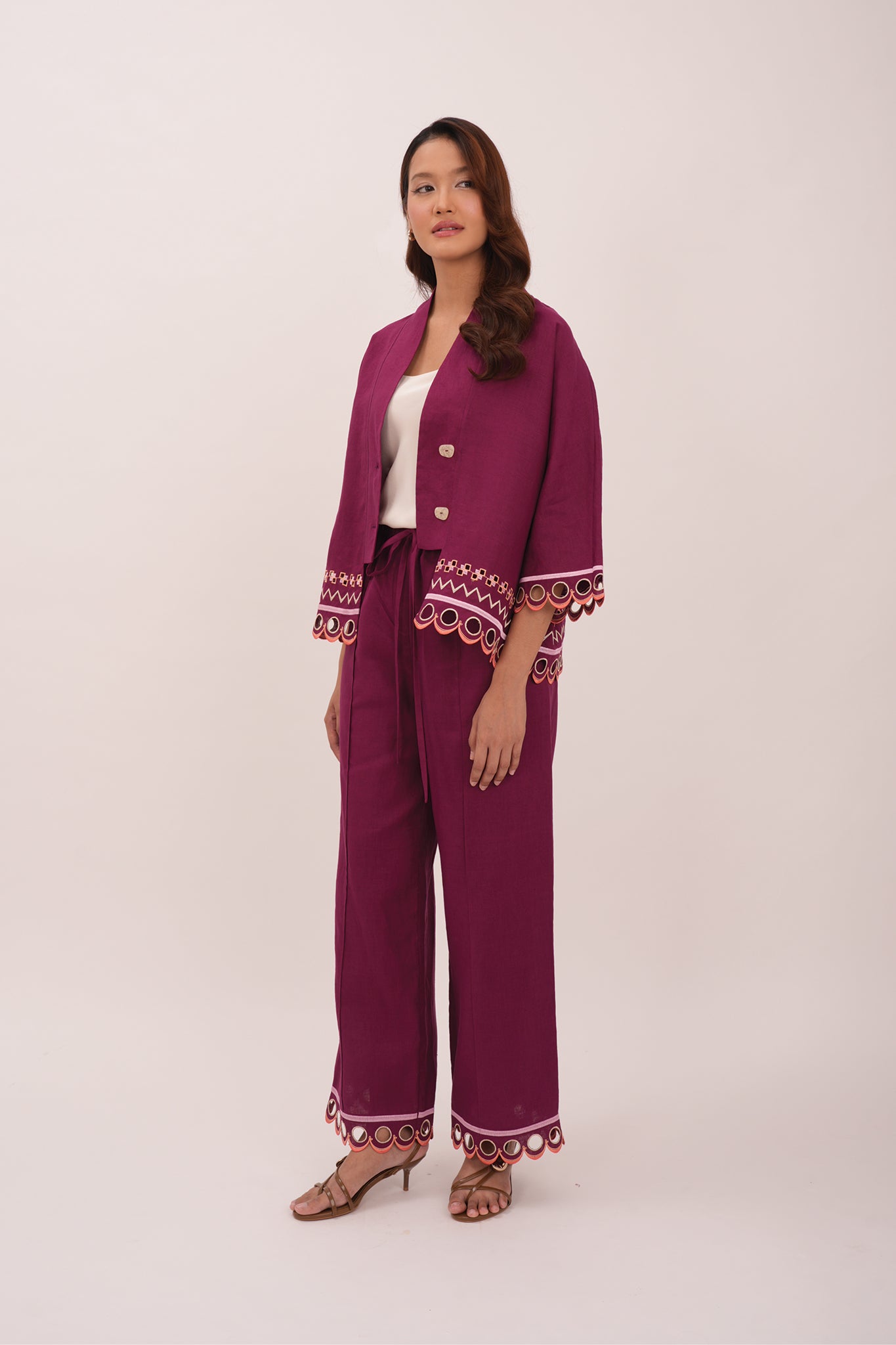 WANDER Linen Pants in Vienna Berry