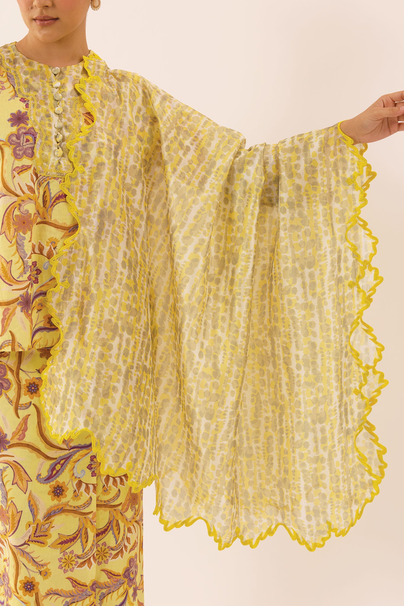MOSAIC Embroidered Shawl in Vivid