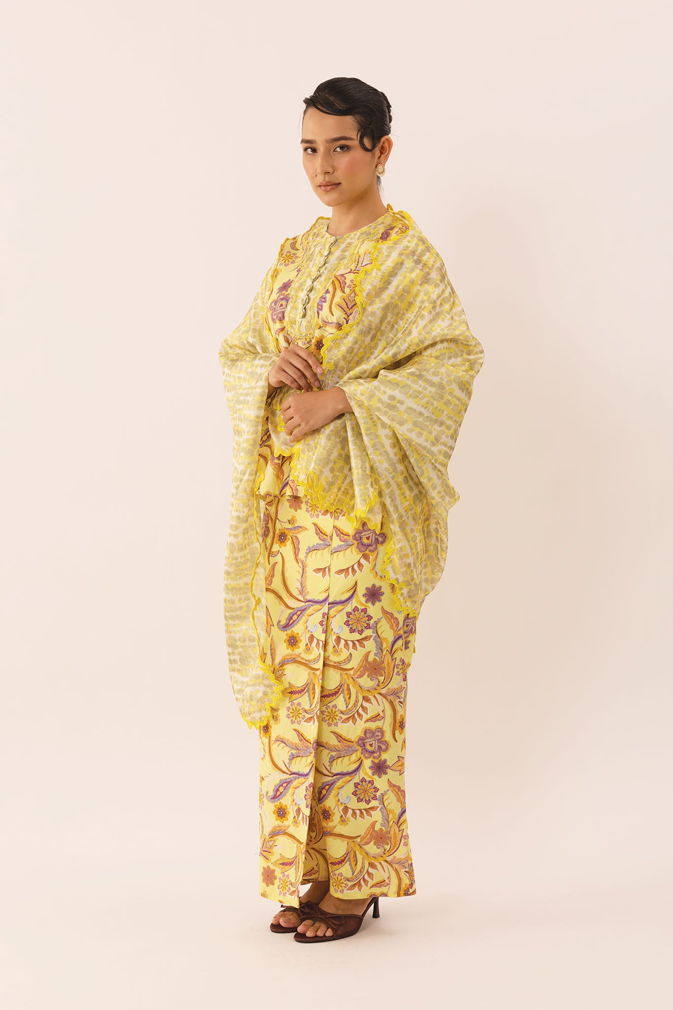 MOSAIC Embroidered Shawl in Vivid