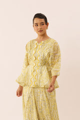 MOSAIC Sculpted Blouse in Vivid