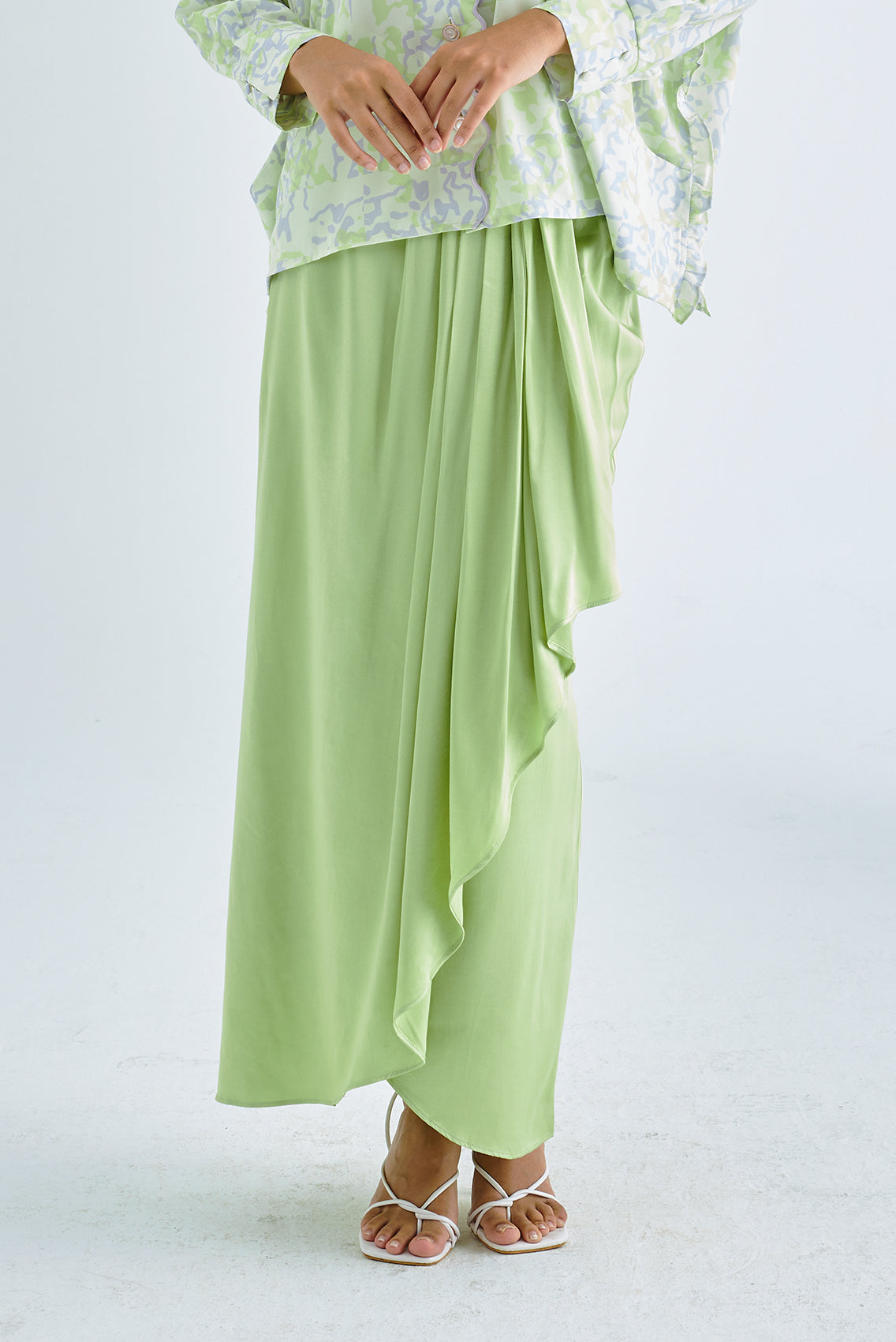 Draped Skirt in Pear