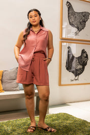 SALE - HORIZON - Sleeveless Shirt (Cranberry)